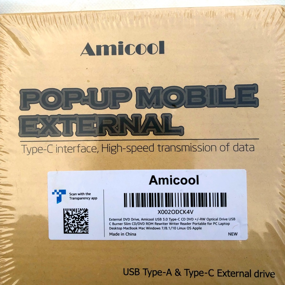 USB Type A & Type C External drive